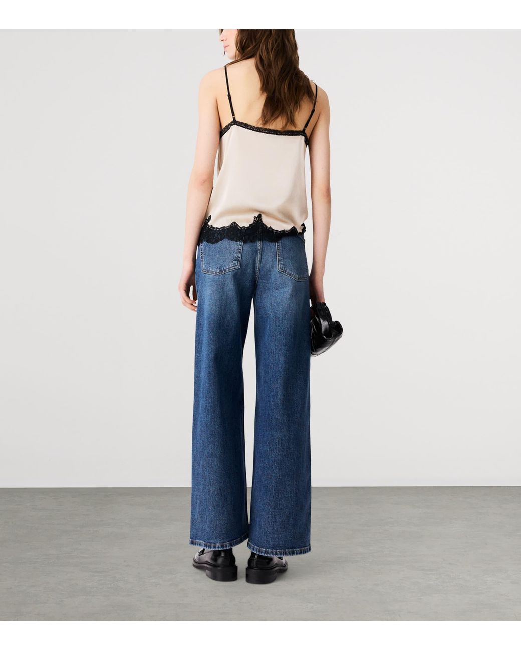 Maje Blue Stretch Wide-Leg Jeans