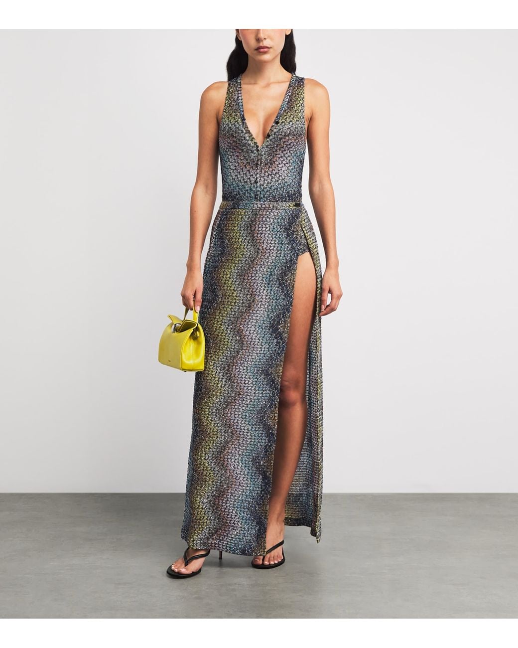 Missoni Blue Lamé Zigzag Swimsuit