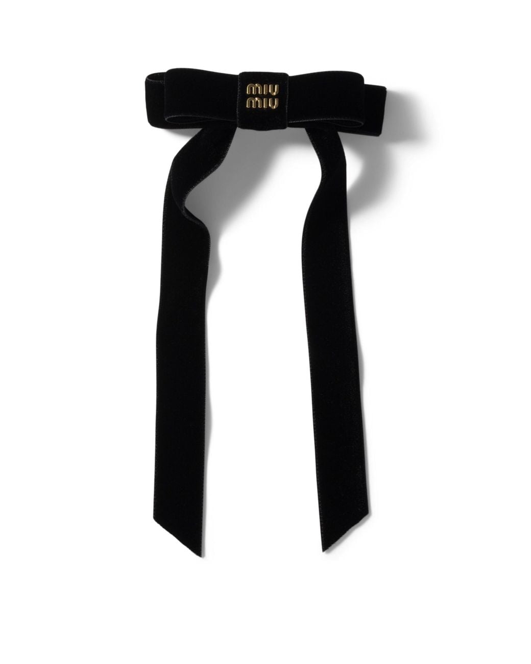 Miu Miu Black Velvet Bow Hair Clip