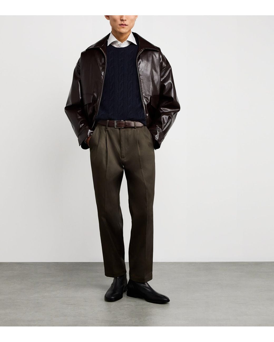 Ralph Lauren Blue Cashmere Cable-Knit Sweater for men