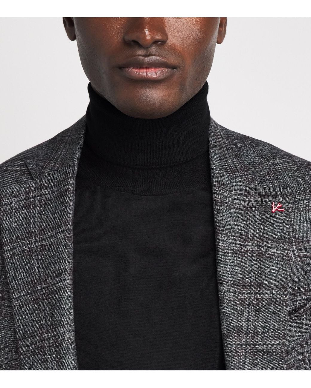 Isaia Black Wool Rollneck Sweater for men