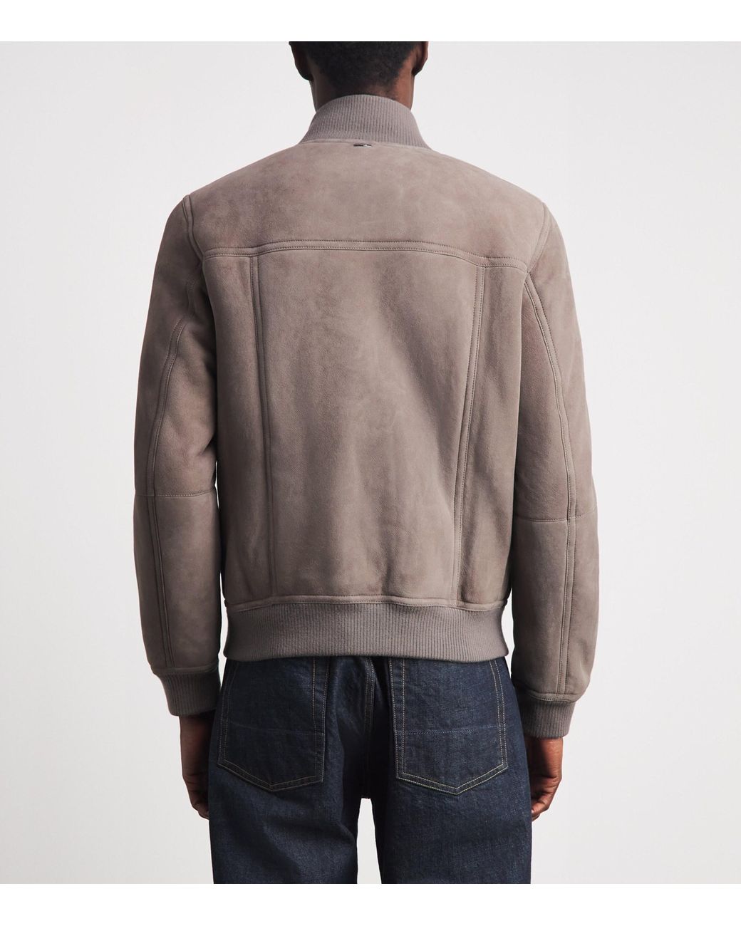 Herno Brown Suede Bomber Jacket for men