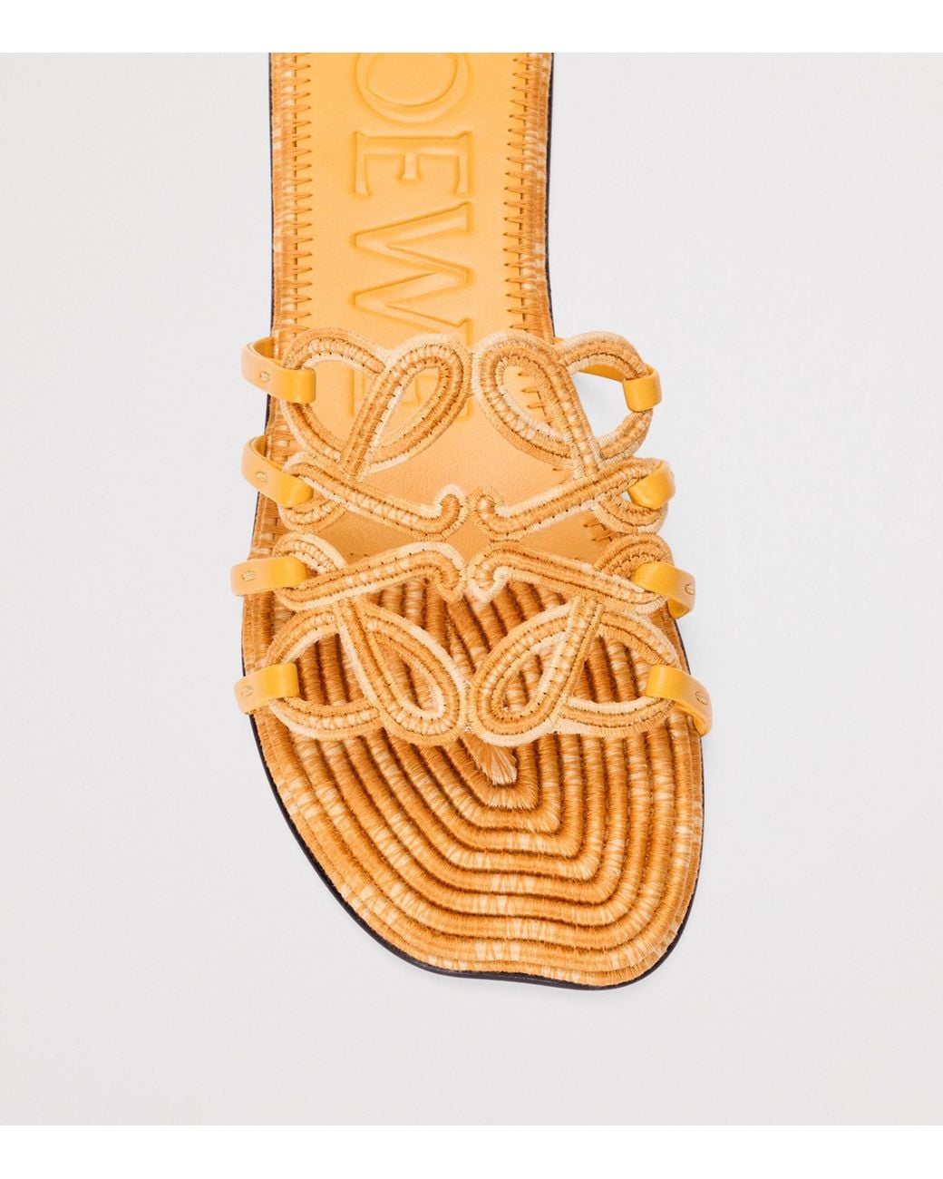 Loewe Orange X Paula's Ibiza Leather Embroidered Petal Anagram Slides