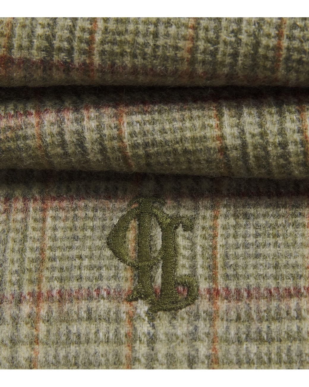 James Purdey & Sons Green Cashmere Check Blair Scarf for men