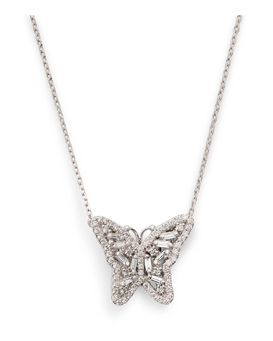 Suzanne Kalan Metallic And Diamond Bold Butterfly Necklace