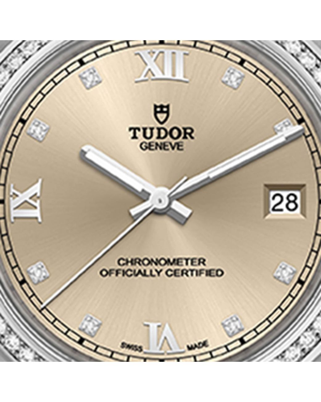 Tudor Metallic Royal Stainless Steel And Diamond Watch