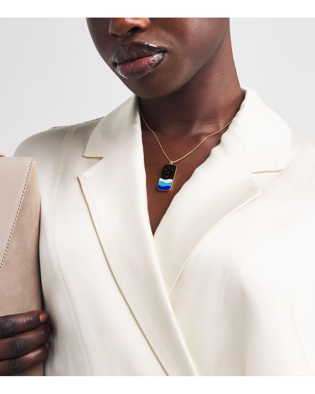 L'Atelier Nawbar Metallic And Diamond Cosmic Love The Summer Night Necklace