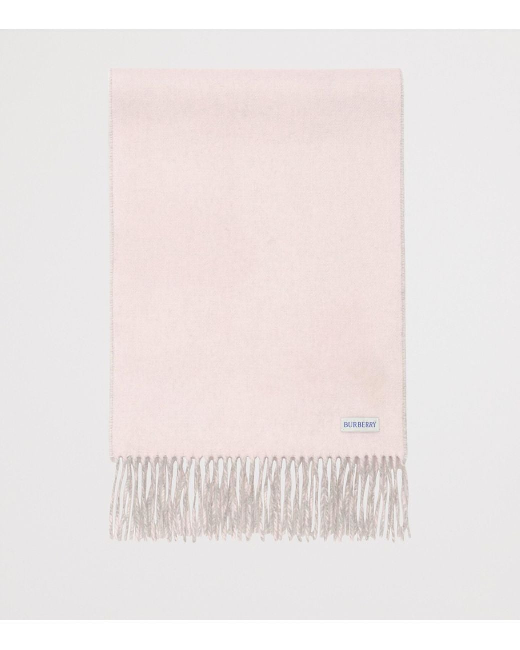 Burberry Gray Cashmere Ekd Stamp Scarf