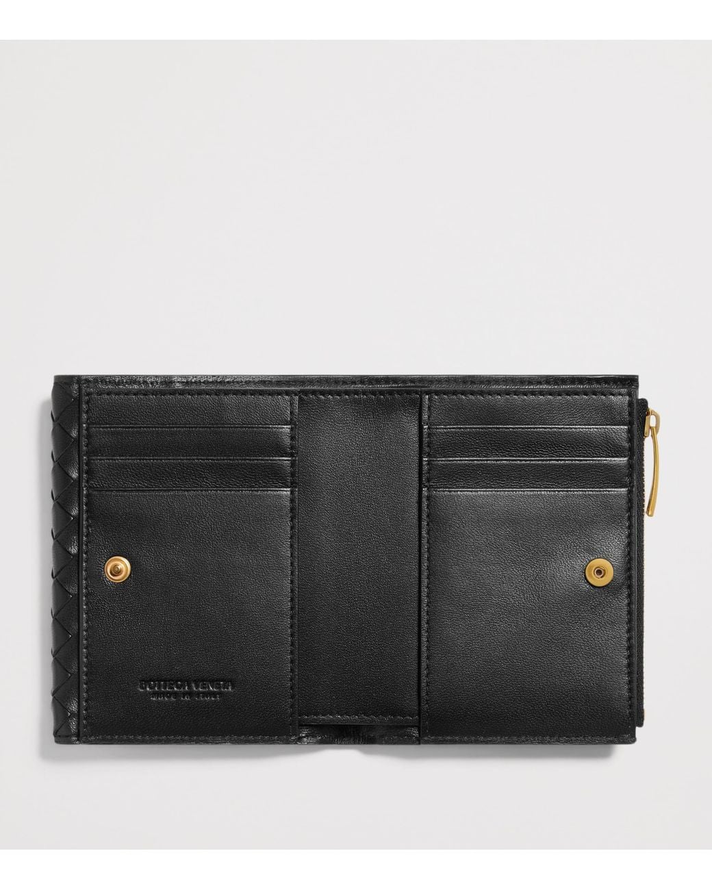 Bottega Veneta Black Small Leather Piccolo Bifold Wallet