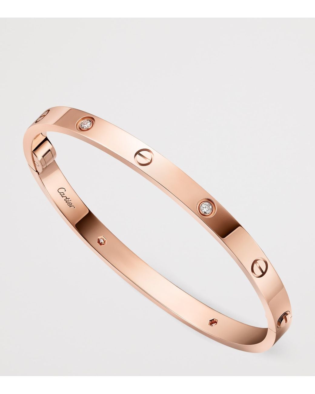 Cartier Pink Medium And Diamond Love Bracelet
