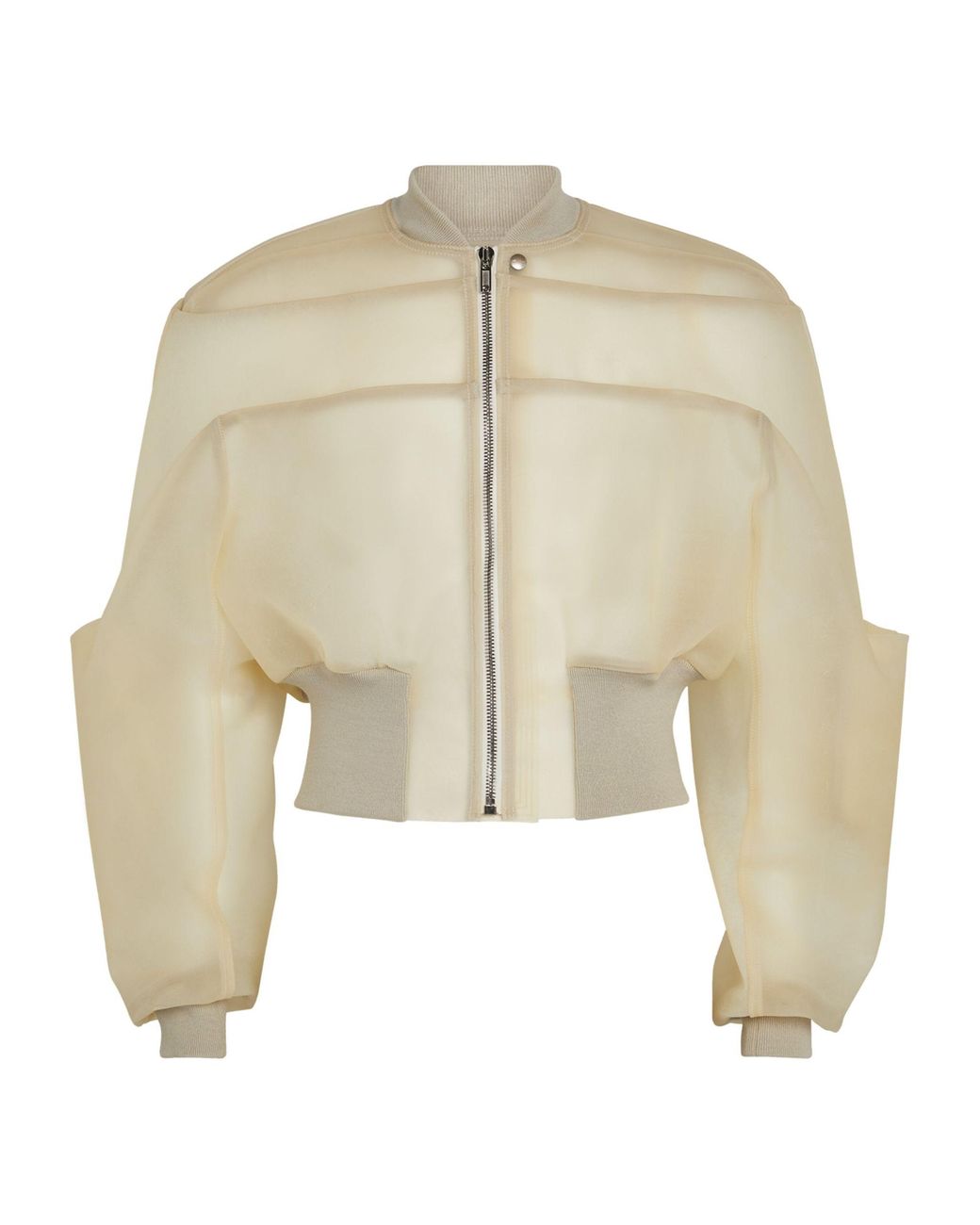 Rick Owens Leather Girdered Edfu Bomber Jacket in Natural for Men | Lyst