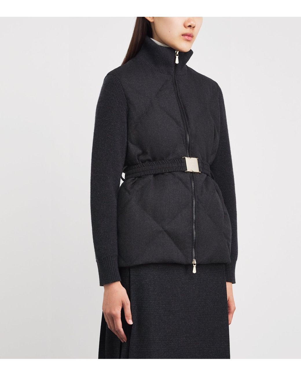 Eleventy Black Belted Quilted Jacket