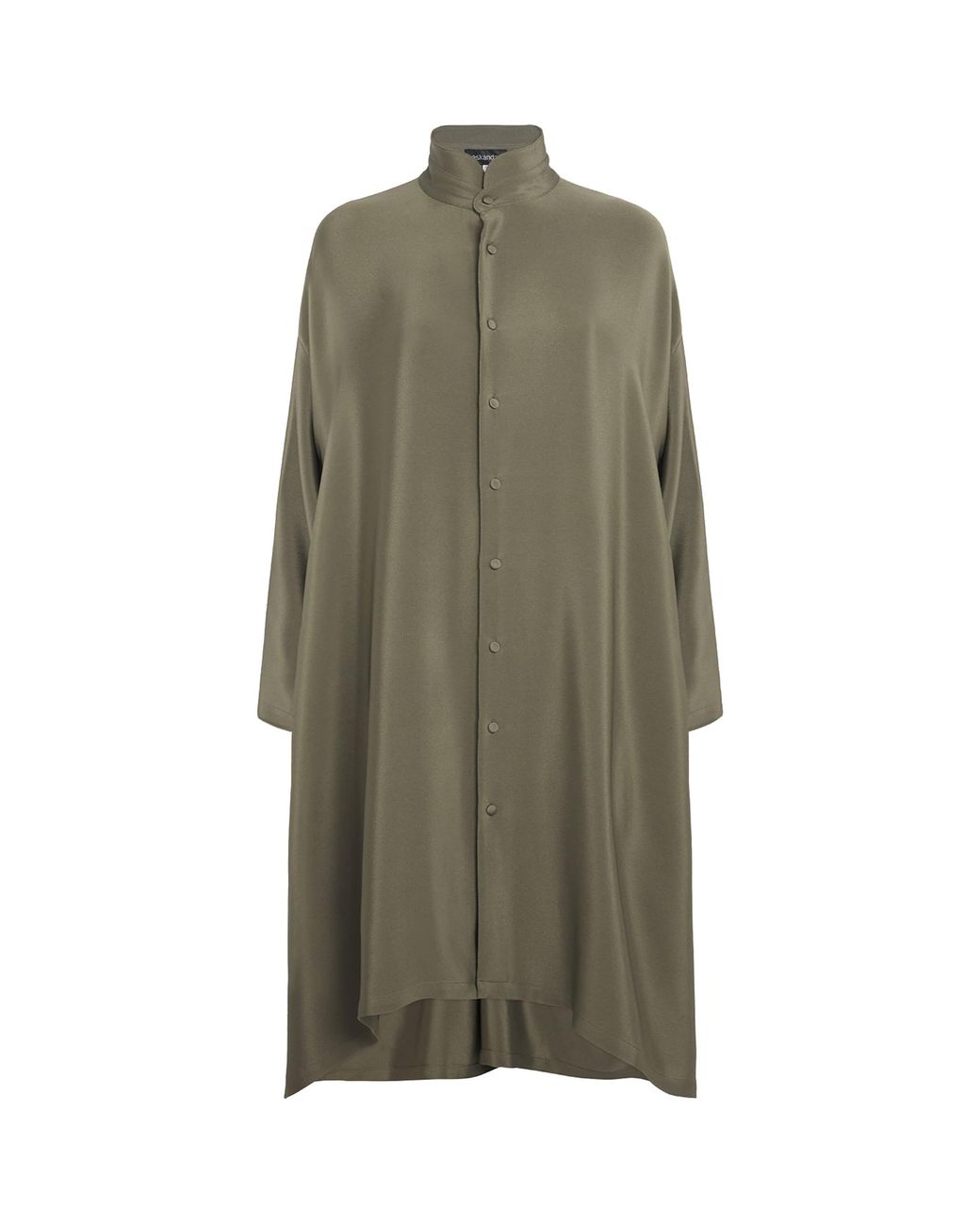 Eskandar Green Silk Longline Shirt