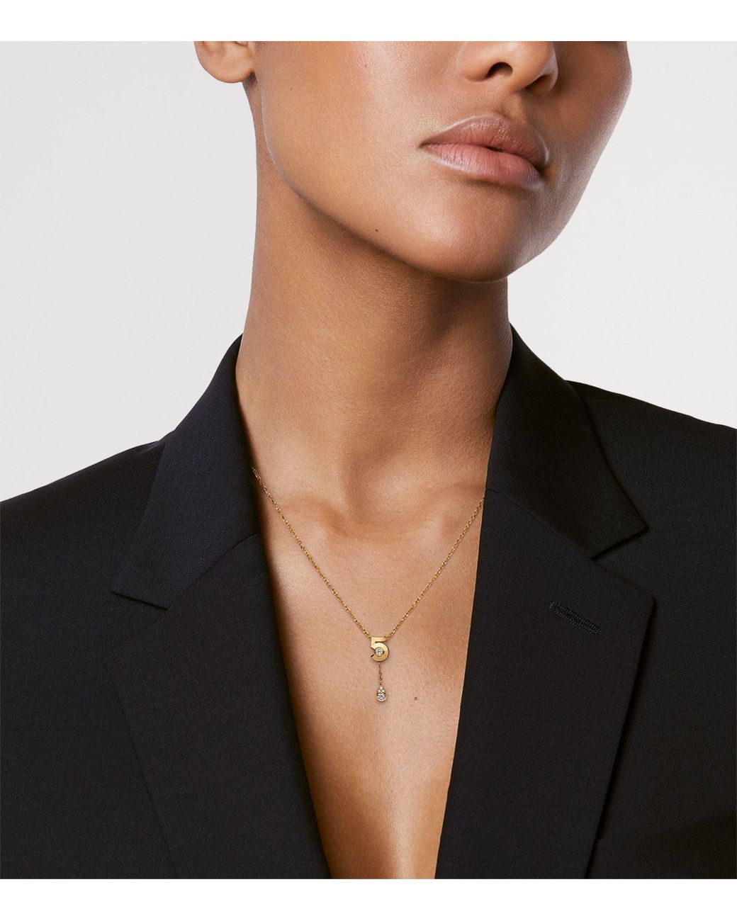 Chanel Metallic And Diamond Extrait De N°5 Necklace