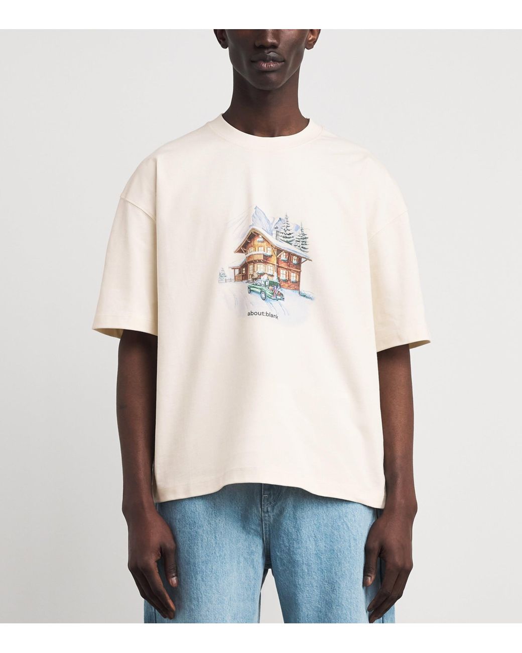 About Blank White Cotton Chalet T-Shirt for men