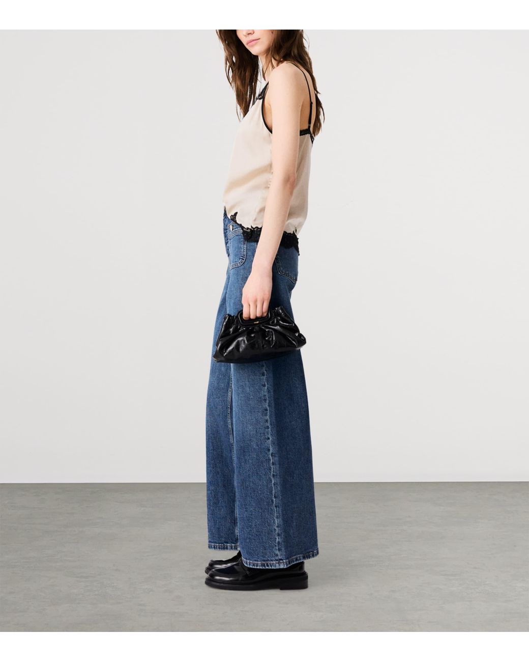 Maje Blue Stretch Wide-Leg Jeans