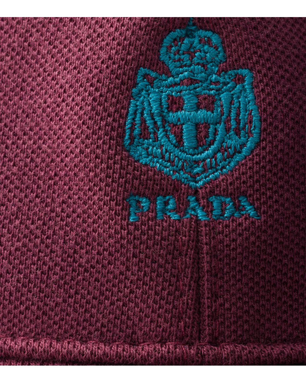 Prada Red Cotton Old Piqué Baseball Cap