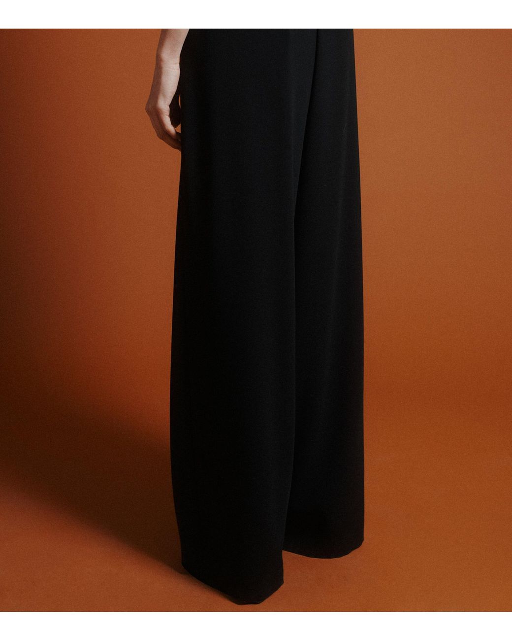 Marella Black Envers Satin Wide-Leg Trousers