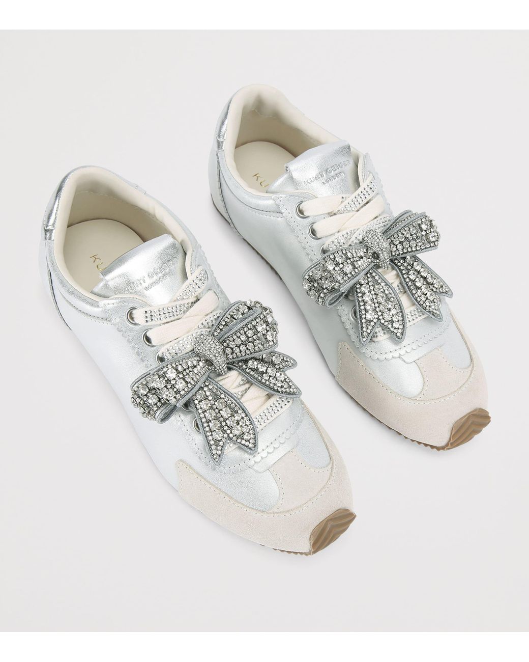 Kurt Geiger White Leather Islington Bow Sneakers