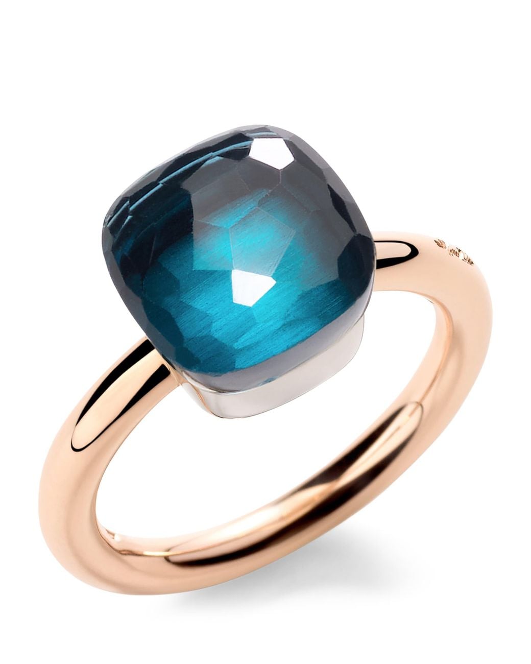 Pomellato Metallic Mixed And London Topaz Nudo Classic Ring