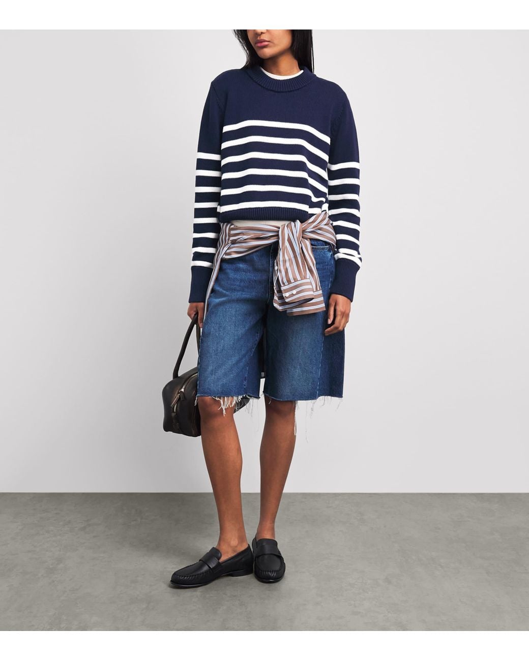 With Nothing Underneath Blue Cotton Devon Sweater