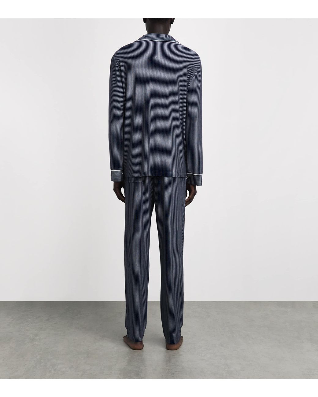 Eberjey Blue Modal Stripe William Long Pyjama Set for men