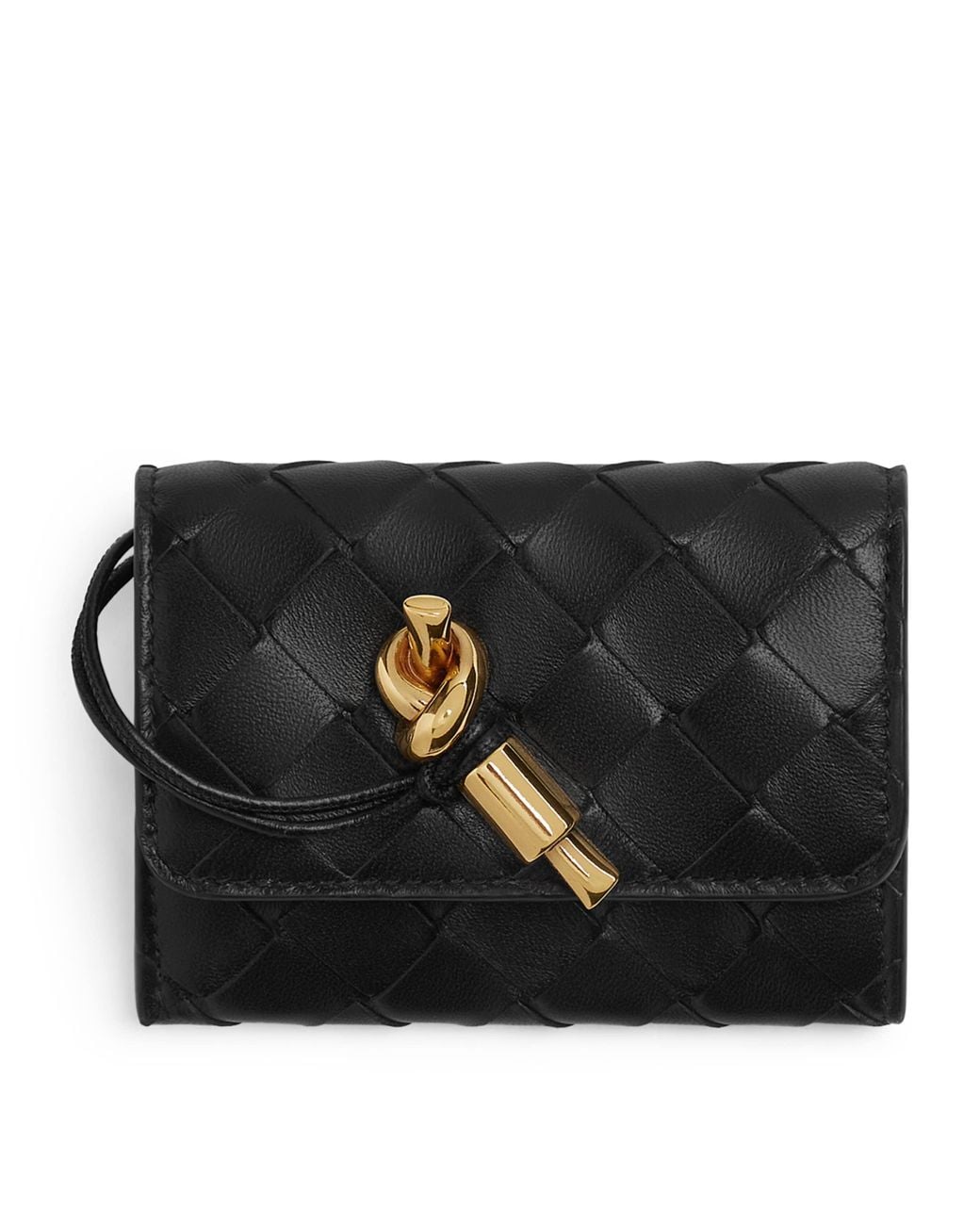 Bottega Veneta Black Small Andiamo Envelope Card Holder