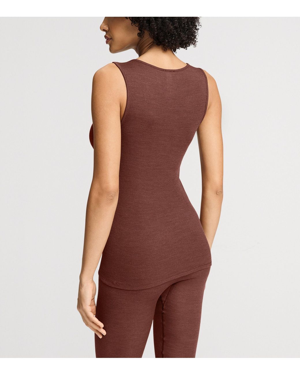 Hanro Brown Wool-Silk Tank Top