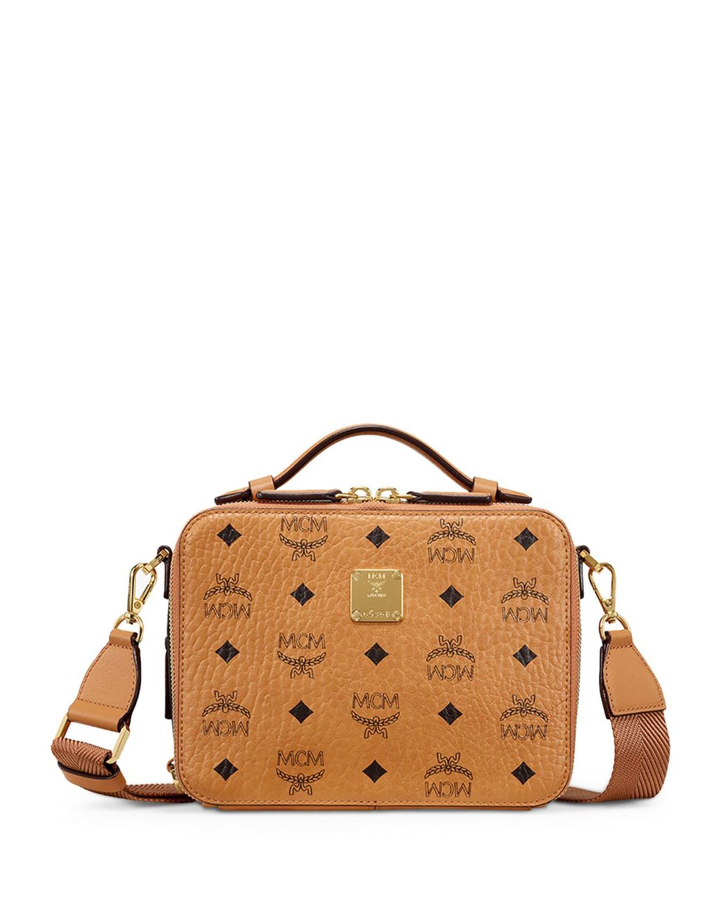 MCM Canvas Klassik Visetos Crossbody Bag in Brown Lyst