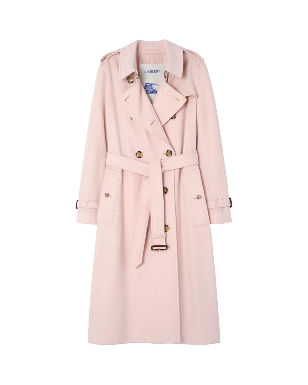 Burberry Pink Cashmere Long Kensington Trench Coat