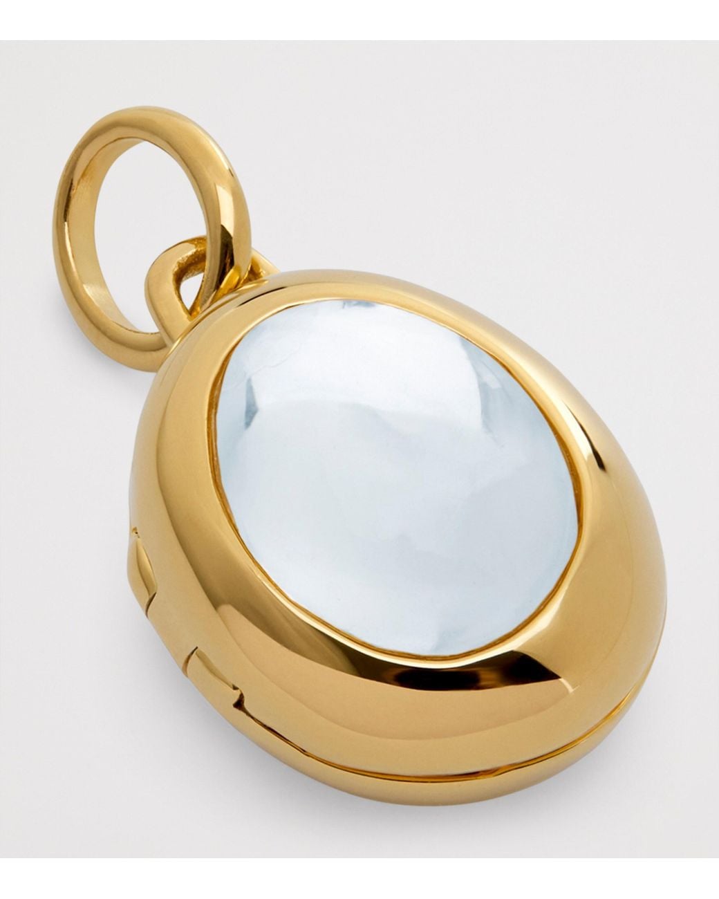 Monica Vinader Metallic Vermeil And Rock Crystal April Birthstone Locket