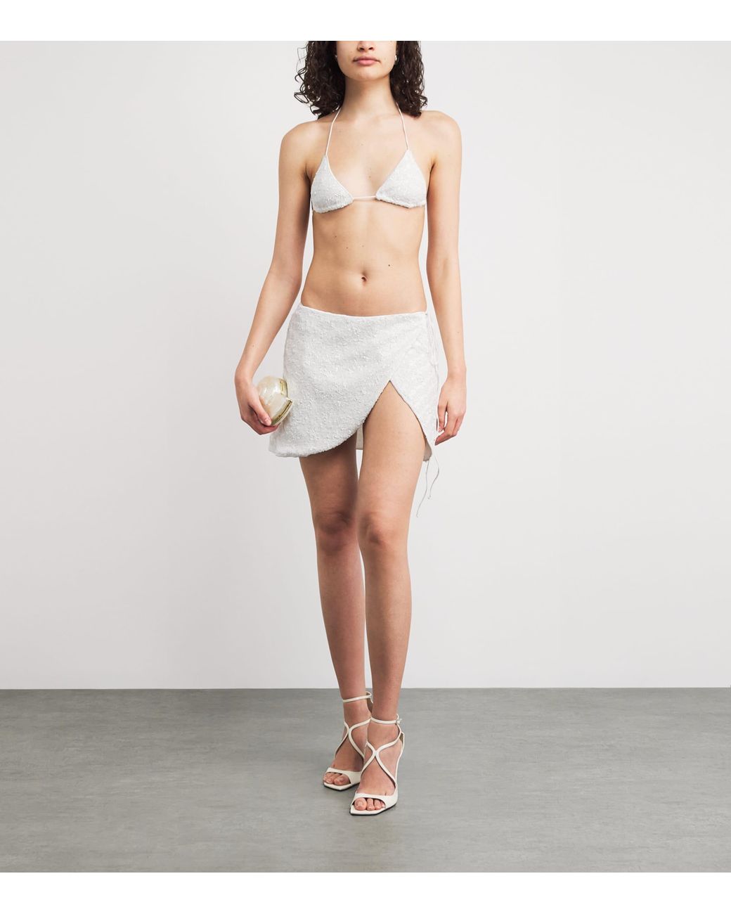 Oseree White Sequinned Bikini