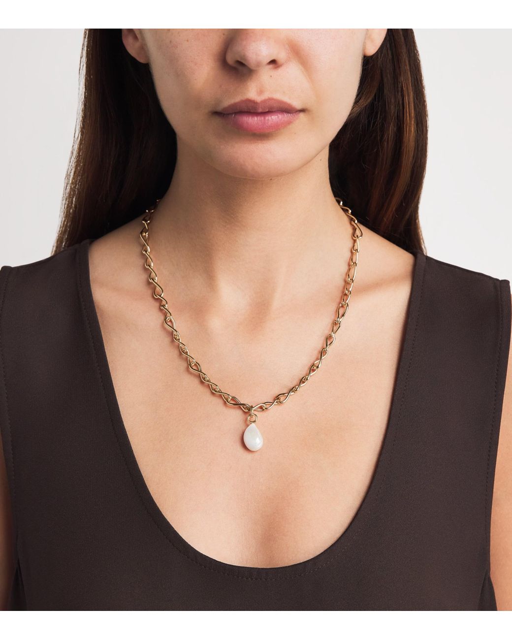 Astrid & Miyu Natural Plated And Pearl Necklace
