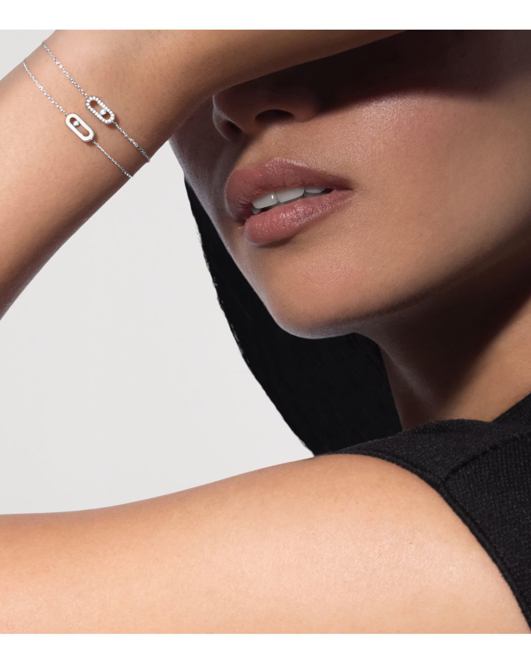 Messika White Move Uno Mini And Diamond Chain Bracelet
