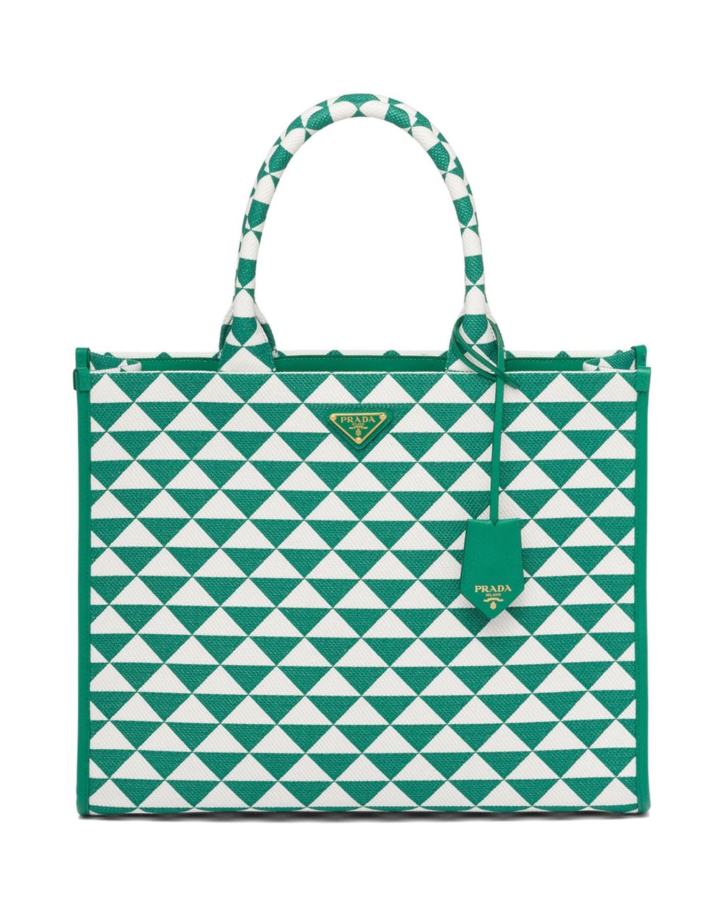 Prada Large Symbole Jacquard Tote Bag in Green Lyst UK