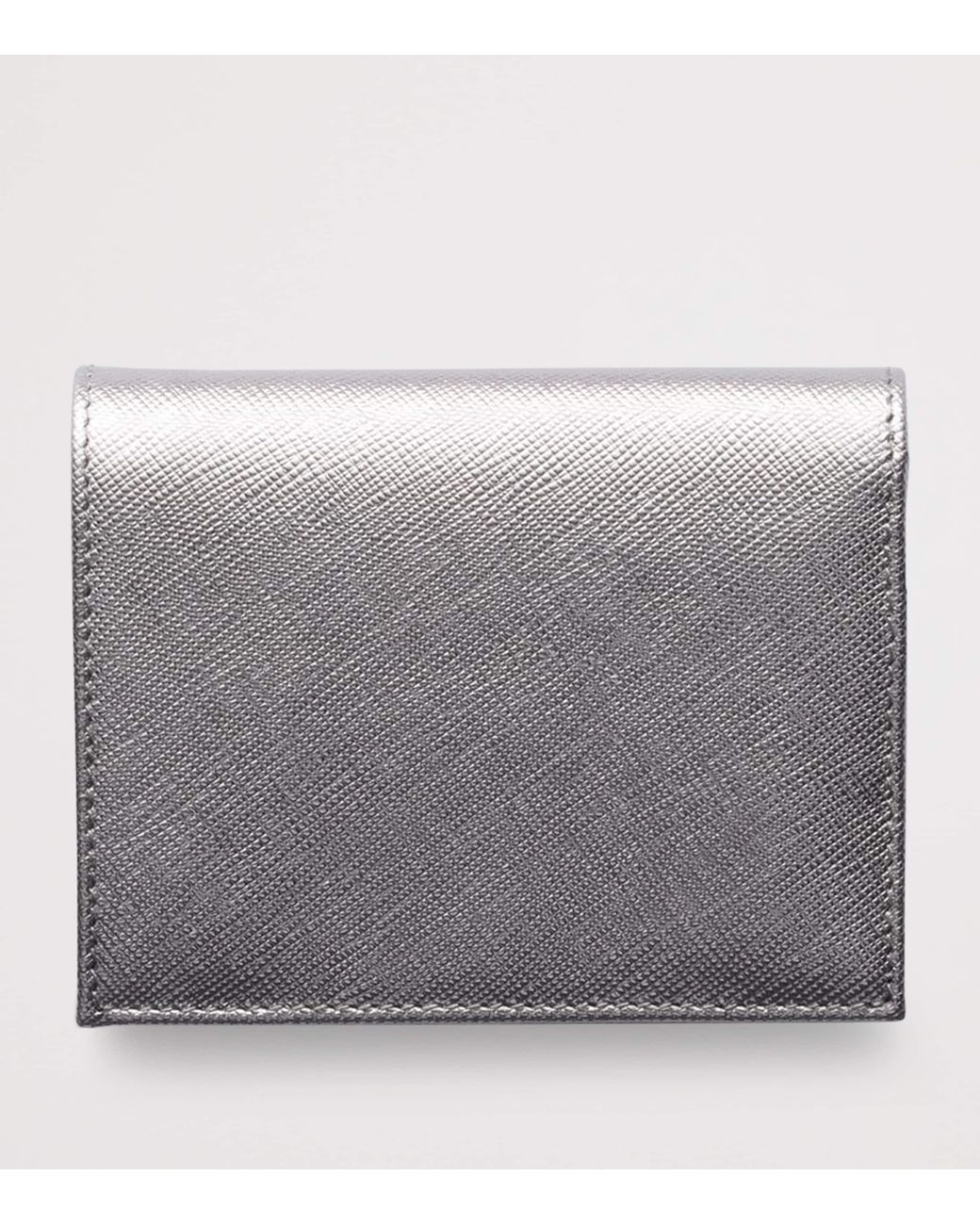 Prada Gray Small Saffiano Leather Bifold Wallet