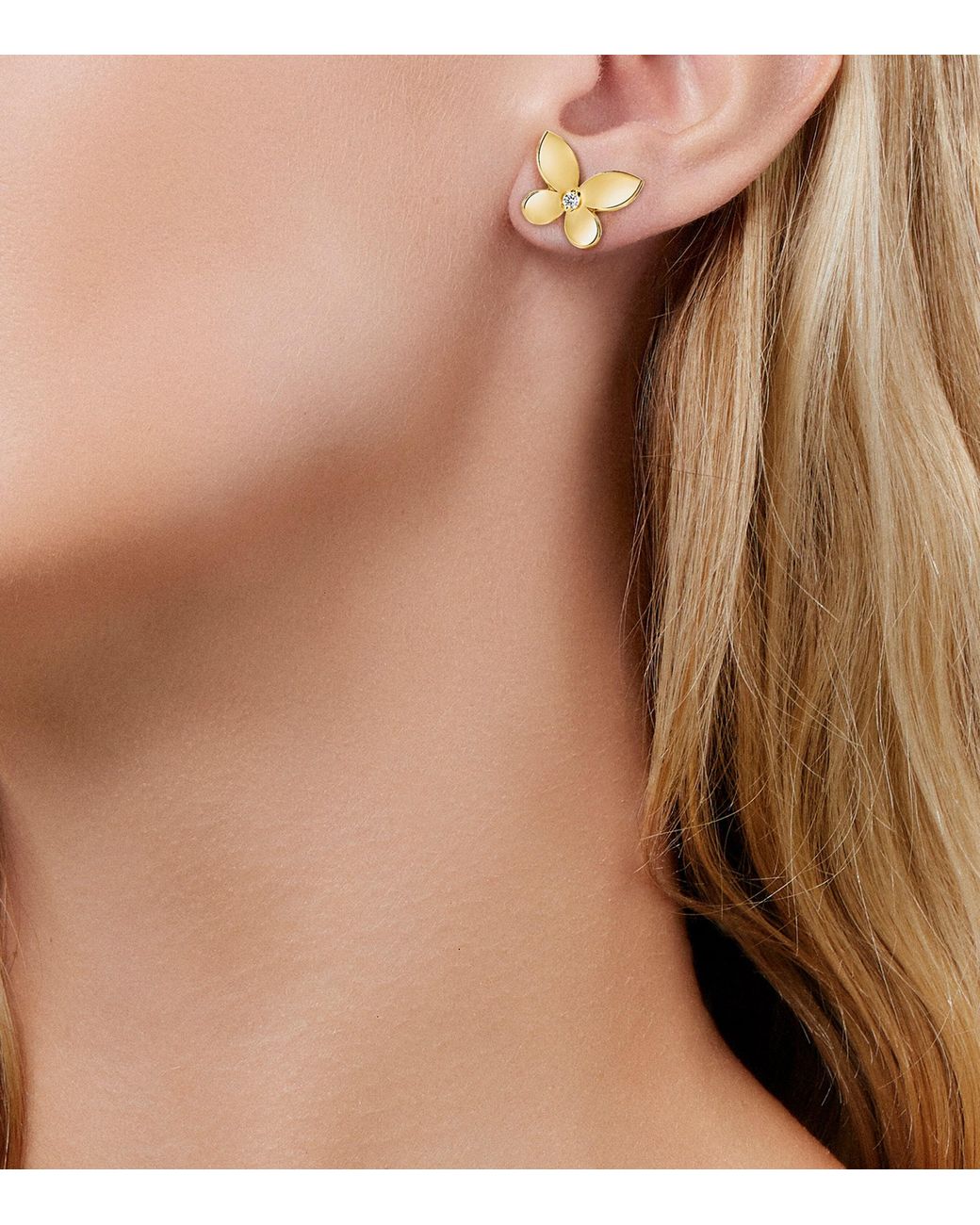 Graff Metallic Mini And Diamond Butterfly Earrings