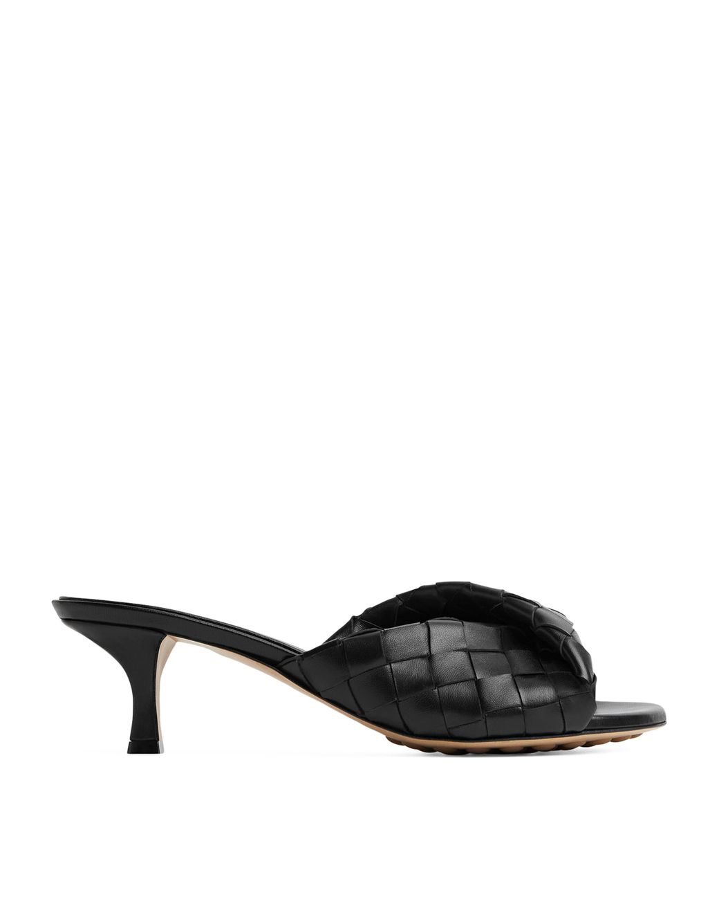 Bottega Veneta Black Leather Intrecciato Blink Mules 50