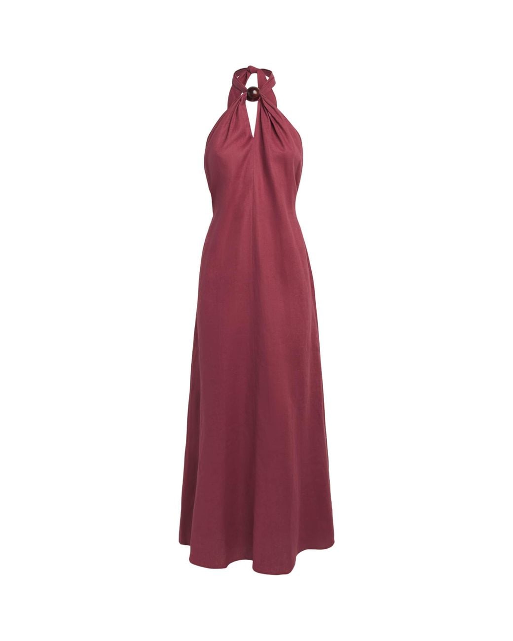 Faithfull The Brand Purple Linen Halterneck Lourdes Maxi Dress
