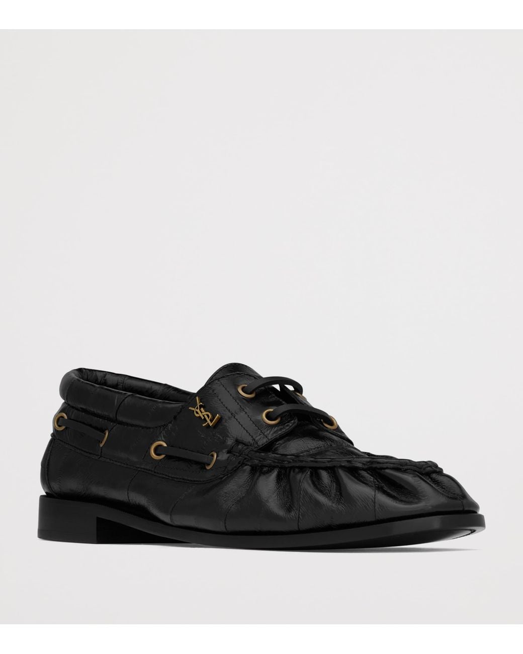 Saint Laurent Black Leather Bateau Le Loafers for men