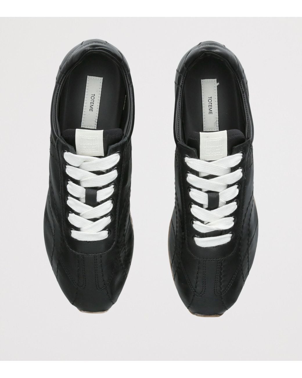 Totême  Black Nappa Leather Flex Sneakers