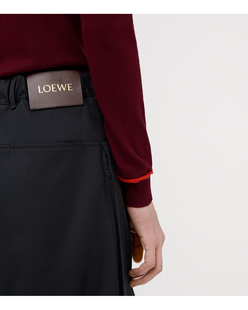 Loewe Blue Cotton-Silk Cropped Trousers