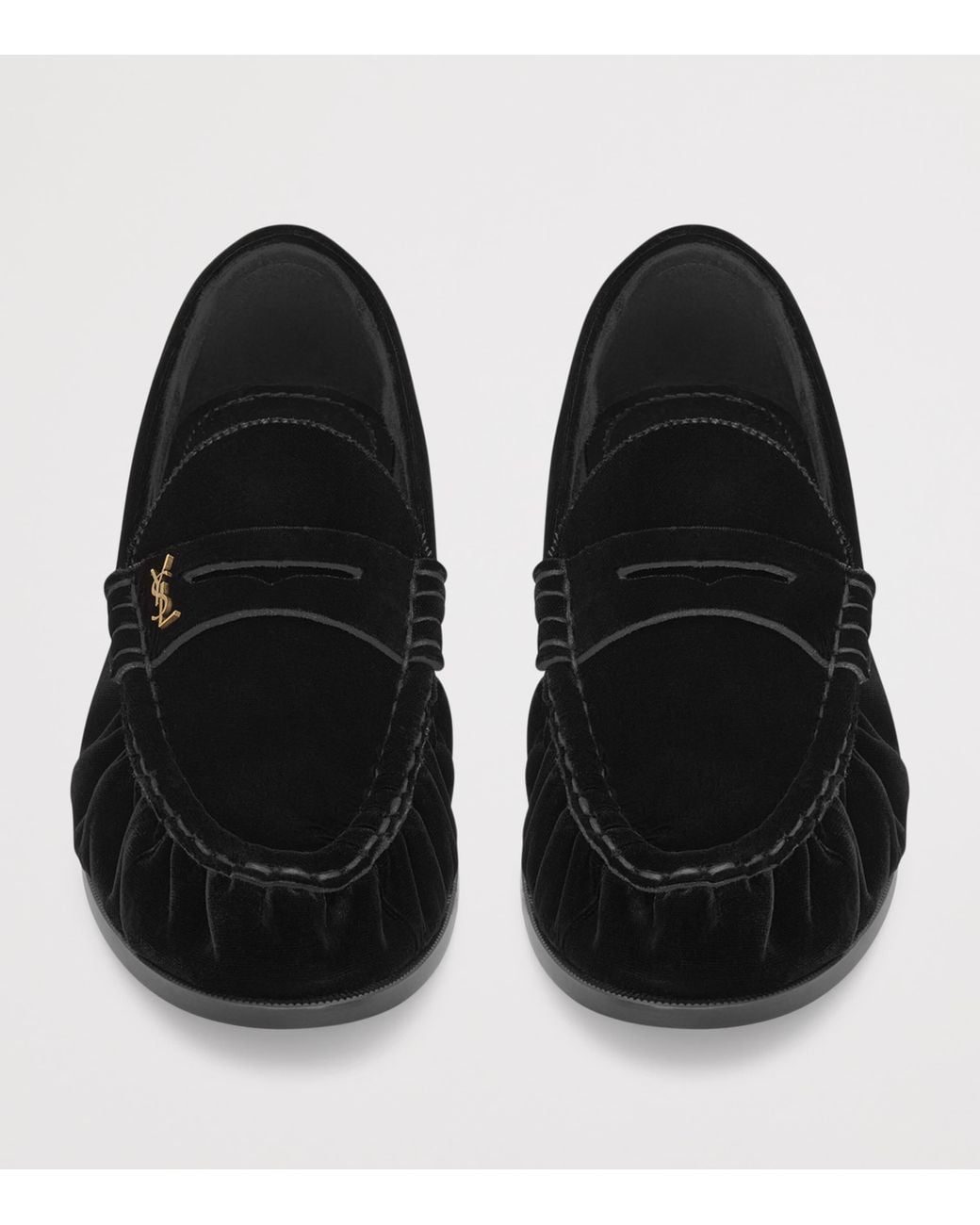 Saint Laurent Black Velvet Le Loafers for men