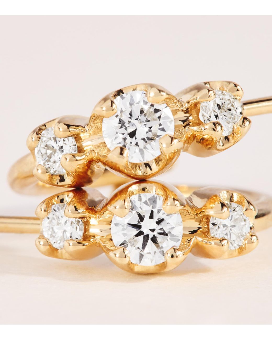 Jennifer Meyer Metallic Mini And Diamond Graduated Earrings