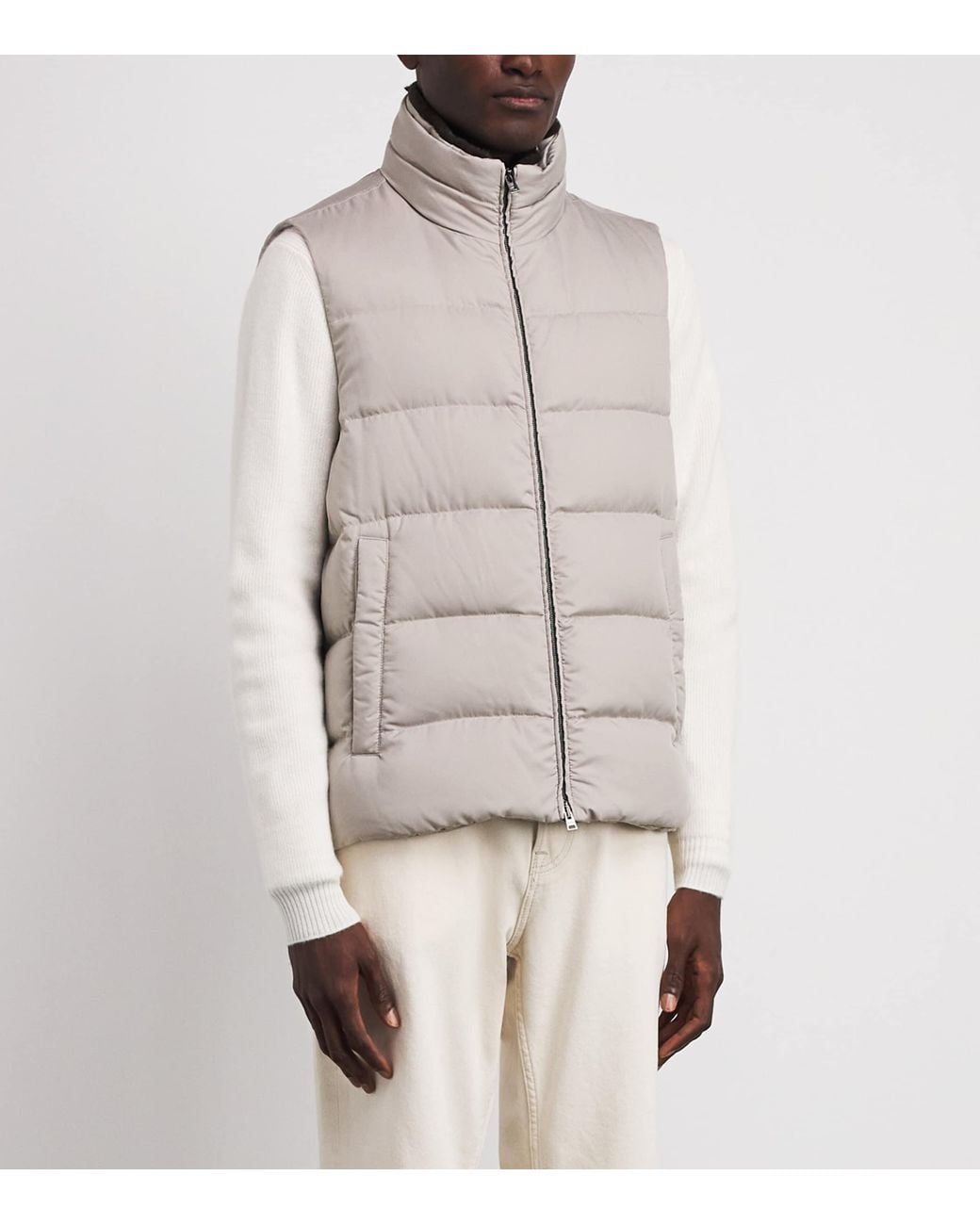 Herno Gray Down Quilted Gilet for men