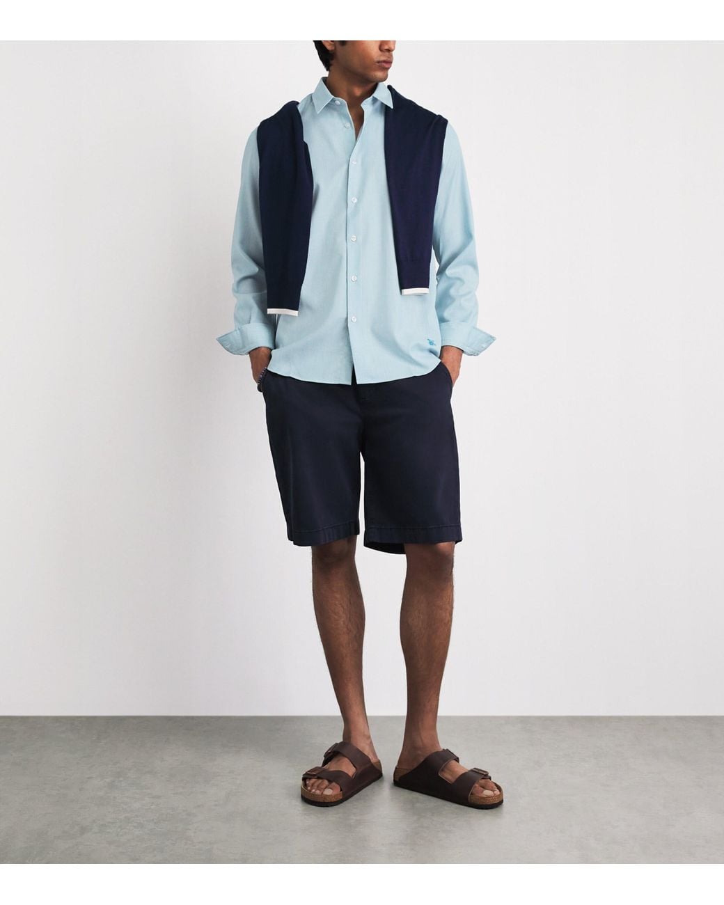 Vilebrequin Blue Wool-Blend Rayures Shirt for men