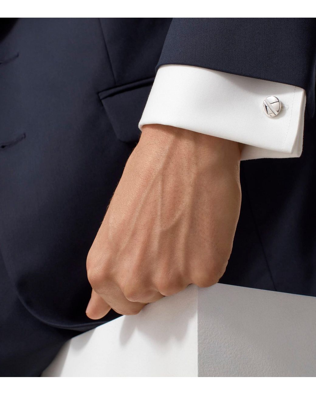 Cartier Metallic Sterling Santos De Cufflinks for men