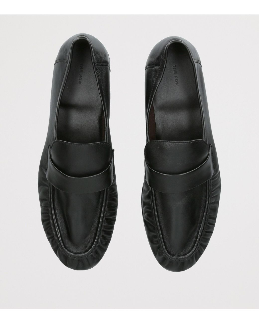 The Row Black Soft Leather Loafers for men