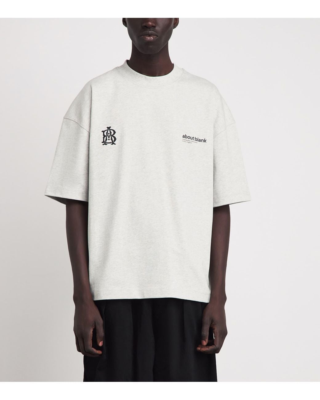About Blank White Cotton Dual Logo T-Shirt for men