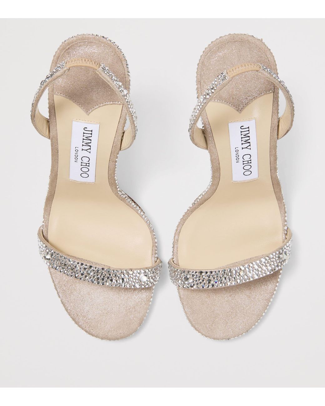 Jimmy Choo Metallic Jen 100 Embellished Suede Heeled Sandals